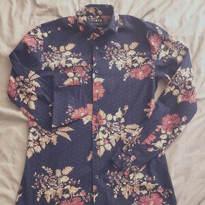 Topman Stretch Skinny Floral Dress Shirt